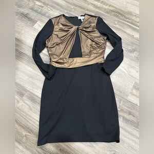Belle by Badgley Mischka Black & Bronze Twist Dress -Size 14